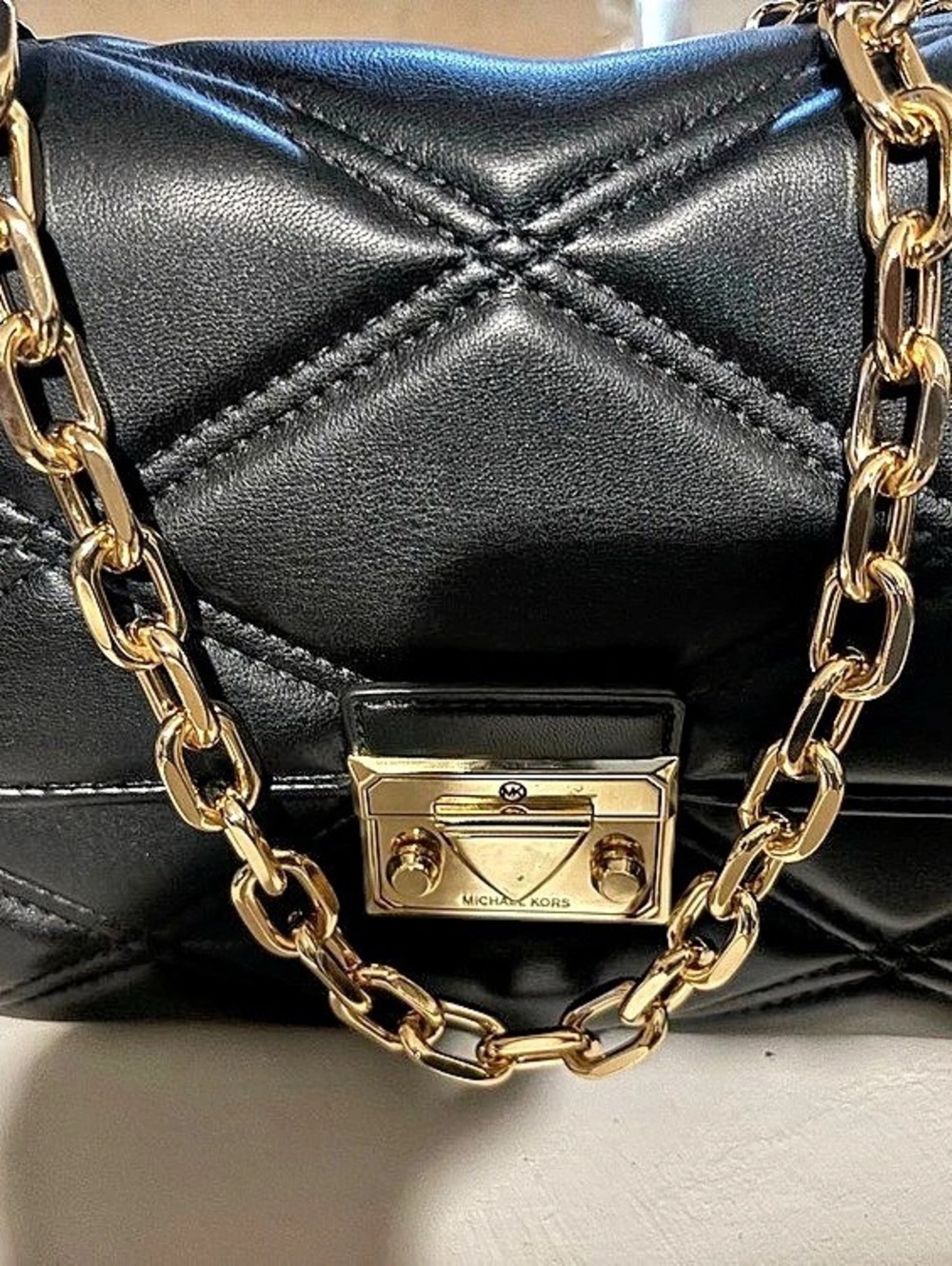 Michael Kors SoHo Large Quilted Leather Shoulder Bag Black